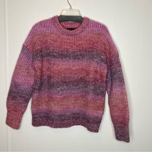 Rachel Zoe Sweater Ombre Chunky, Women’s Size Large. Pink Purple Stripes.